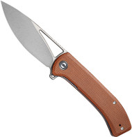 CIVIVI Riffle Flipper Knife C2024A Stonewash 14C28N Blade Brown Micarta Handle