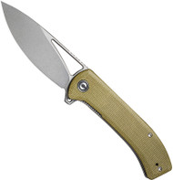 CIVIVI Riffle Flipper Knife C2024B Stonewash 14C28N Blade Olive Micarta Handle