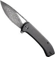 CIVIVI Riffle Flipper Knife C2024DS-1 Damascus Steel Blade Carbon Fiber Handle