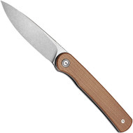 CIVIVI Stylum Front Flipper Knife C20010B-A Stonewash 10Cr15CoMoV Blade Brown