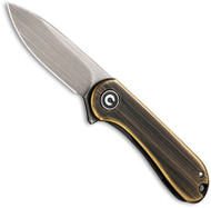 CIVIVI MINI Elementum Knife C18062Q-1 Gry Rubbed 14C28N Blade Black Rubbed Brass