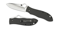REFERENCE ONLY - Spyderco Gayle Bradley C134CFP Folding Knife, 3.44" Plain Edge M4 Blade, Black Carbon Fiber and G-10 Laminated Handle