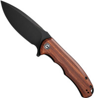 CIVIVI Praxis Folding Knife C803H Black Stonewash 9Cr18MoV Blade Cuibourtia Wood