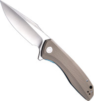 CIVIVI Baklash Flipper Knife C801B Satin 9Cr18MoV Steel Blade Tan G-10 Handle