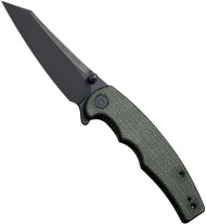 CIVIVI P87 Flipper Knife C21043-3 Black Stonewash Nitro-V Blade Green Micarta