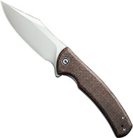 CIVIVI Sinisys Flipper Knife C20039-2 Bead Blast 14C28N Blade Brown Micarta