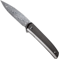 CIVIVI Savant Flipper Knife C20063B-DS1 Damascus Steel Blade Black Carbon Fiber