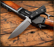 American Tomahawk Company Rifleman Knife Stonewash AEB-L Blade Black Richlite