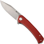 Sencut Snap Folding Knife SA05A-V1 Stonewash 9Cr18MoV Steel Blade Burgundy G-10
