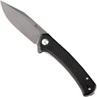 Sencut Snap Folding Knife SA05B-V1 Stonewash 9Cr18MoV Steel Blade Black G-10