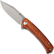 Sencut Snap Folding Knife SA05D-V1 Stonewash 9Cr18MoV Blade Cuibourtia Wood