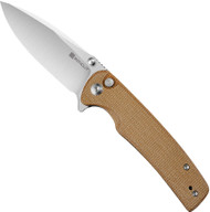 Sencut Sachse Folding Knife S21007-3 Satin 9Cr18MoV Steel Blade Brown Micarta