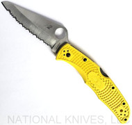 Spyderco Pacific Salt 2 Knife C91SYL2 Satin 3.78" Serrated H-2 Blade Yellow FRN