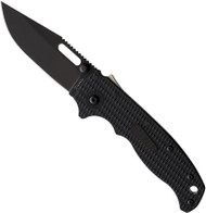 Demko Knives AD-20.5 Clip Point Knife Black DLC 3" PlainEdge Blade Black Grivory