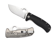 Spyderco Lil Lionspy C181GTIP Folding Knife, 3.125" Plain Edge Blade, Black G-10 and Titanium Handle
