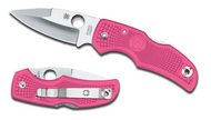 REFERENCE ONLY - Spyderco Native C41PPN Folding Knife, Satin 3-1/8" Plain Edge Blade, Pink FRN Handle