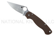 REFERENCE ONLY - Spyderco Paramilitary 2 Knife C81GPBN2 Satin Plain Edge S35VN Blade Brown G-10