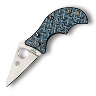 REFERENCE ONLY - Spyderco Spin C86GFBLP Sprint Run Folding Knife, 1.812" Plain Edge Blade, Blue Glass Fiber Handle
