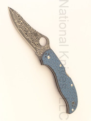REFERENCE ONLY - Spyderco Stretch Knife C90GFBLPD Damasus Blade Blue Glass Fiber