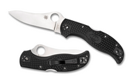 Spyderco Stretch C90PBK Folding Knife, 3.5" Plain Edge Blade, Black FRN Handle
