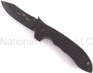 Emerson Knives CQC-8 BT Folding Knife, Black 3.75" Plain Edge 154CM Blade, Black G-10 Handle, Emerson "Wave" Opener