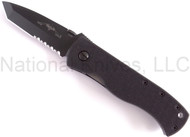 Emerson Knives CQC-7B BTS Tanto Folding Knife, Black 3.3" Partially Serrated 154CM Blade, Black G-10 Handle, NO Wave