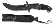Spyderco Warrior FB25PSBBK Fixed Blade Knife, Black 5.687" H-1 Blade, Black FRN Handle, Sheath