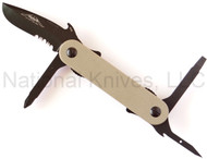 Emerson Knives Multitasker EDC-2 Multitool, Black 2.6" Partially Serrated 440C Blade, Tan G-10 Handle