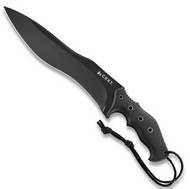 CRKT Redemption K100KKP Fixed Blade Knife, Black 9.5" Plain Edge Blade, Sheath