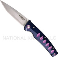 Mcusta Katana MC-43C Folding Knife 3.43" Plain Edge Blade Blue - Violet Aluminum