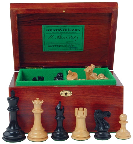 1849 Jacques Cook Staunton Chess Pieces Only Collectors set Ebony Wood 3.75" 