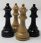 Duke Chess Pieces in Black Lacquer with 3.75" King  four queens