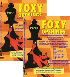 Foxy 112-113: A Repertoire against White's Anti-Sicilian (2 DVDs) - Chess Opening Video DVD