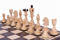 The Zorya - Unique Wood Chess Set with Chess Board & Storage, King 4 inches  Light Chess Pieces