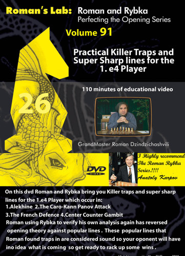Roman's Lab 91: Killer Traps for the 1.e4 Player - Chess Opening Video DVD