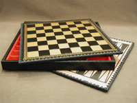 Chess Board Pressed Leather on Wood 1.25" ww1-219GN