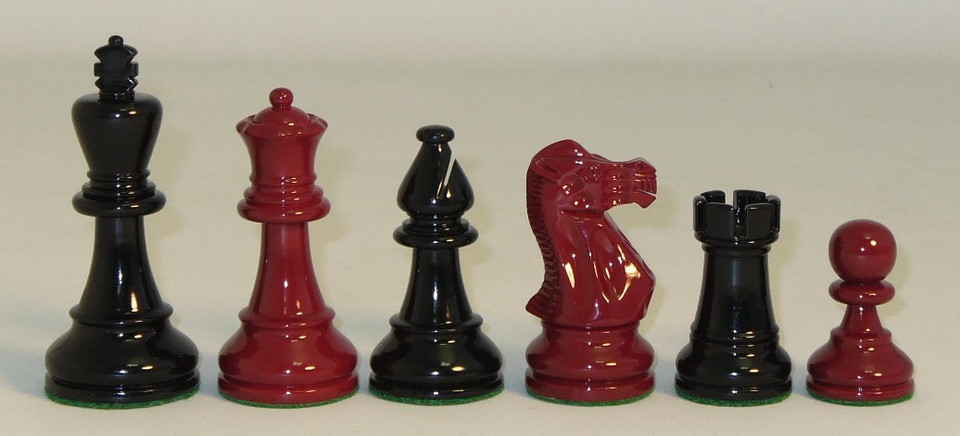 the classic knight black and red boxwood chess pieces 375 king