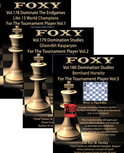 Foxy 178-180:  Domination Studies, Complete Set (3 DVDs) - Chess Endgame Video DVD