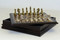 Chess Set: Metal staunton Design Chess Pieces in Wood Chest