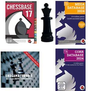 ChessBase 17 Premium Package  EDITION 2024  and Chess King Flash Drive - Database Management Software DVD, Plus Pre-Order Bonus! Komodo 2 Chess Playing Software