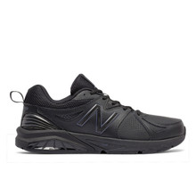 New Balance Men's MX857AB2 Crosstrainer.  Rollbar Support in Black Leather and Widths from B to 6E