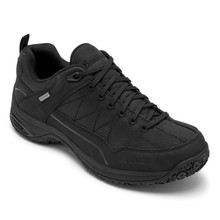 Cloud Plus Leather/Fabric Low Hiker. Men's Waterproof Hiker in Black in Widths to 4E