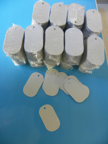 Gloss White Aluminum Dye Sublimation Dog Tag Blanks - Lot of 50PCs