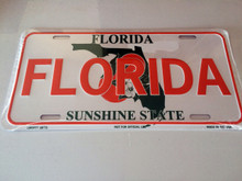 High Gloss Embossed Aluminum  License Plate Prints FL " FLORIDA "