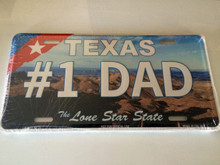 High Gloss Embossed Aluminum License Plate Prints TX " #1DAD " 
