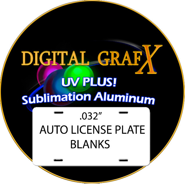 .032 UV PLUS! Gloss White Dye Sublimation Auto License Plate