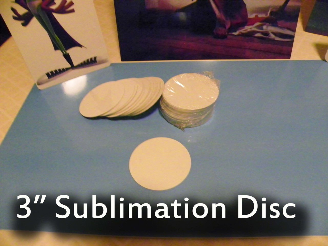 Gloss White Aluminum Dye Sublimation 3 Round Blank Discs - Lot of 25PCs