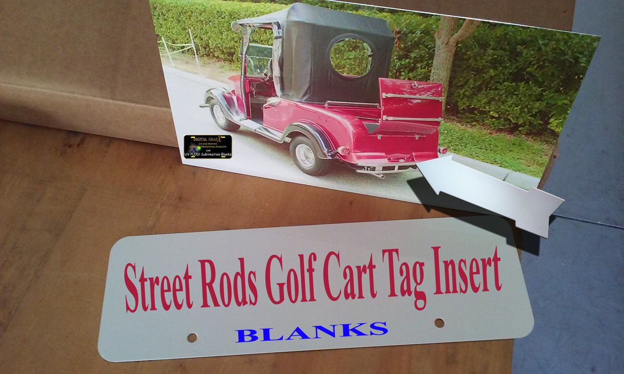 Custom Aluminum Printing Blank Insert for Street Rods Golf Cart Tag