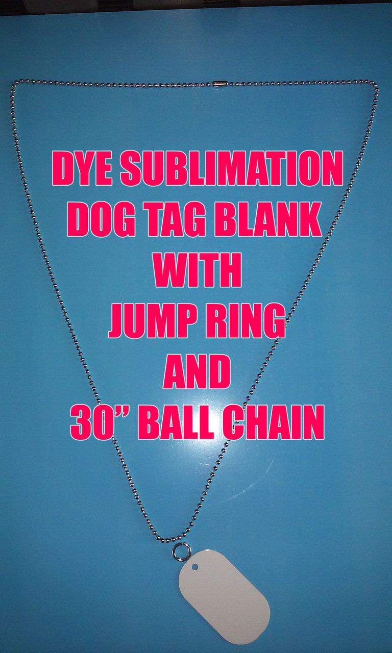 Gloss White Aluminum Dye Sublimation Dog Tag Blanks - 100PC Lots with 30  Chains