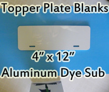 Auto License Plate Topper Aluminum Sublimation Blanks 4" x 12"